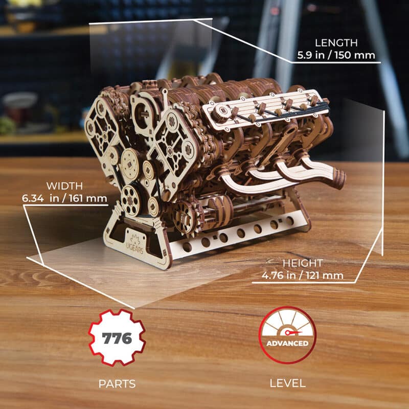 UGEARS V8 Motor (mit Elektronik)