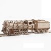 Ugears Dampflokomotive mit Tender + Gleise mit Bahnübergang
