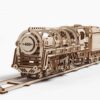 Ugears Dampflokomotive mit Tender + Gleise mit Bahnübergang