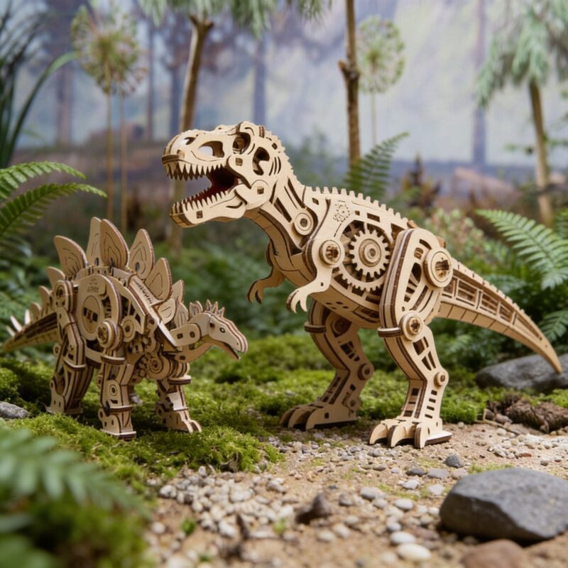 Ugears Modellbausatz Stegosaurus + Tyrannosaurus Rex
